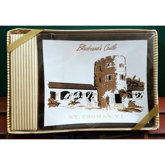 Vintage Bluebeard's Castle St. Thomas VI Ash Tray Souvenir Trinket Dish NOS NIB - Picture 1 of 3